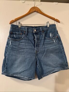 Levi's Classic Blue Denim High-Rise Shorts